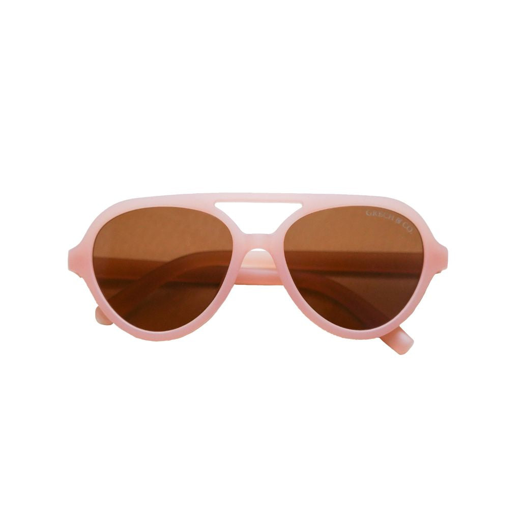 Product shot of Grech and Co Aviator Sunglasses for baby, toddler and juniors in coral rouge