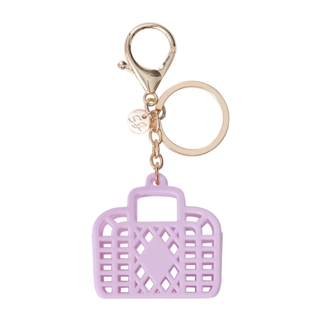 Product shot of the lilac itty bitty retro bag charm from Sun Jellies