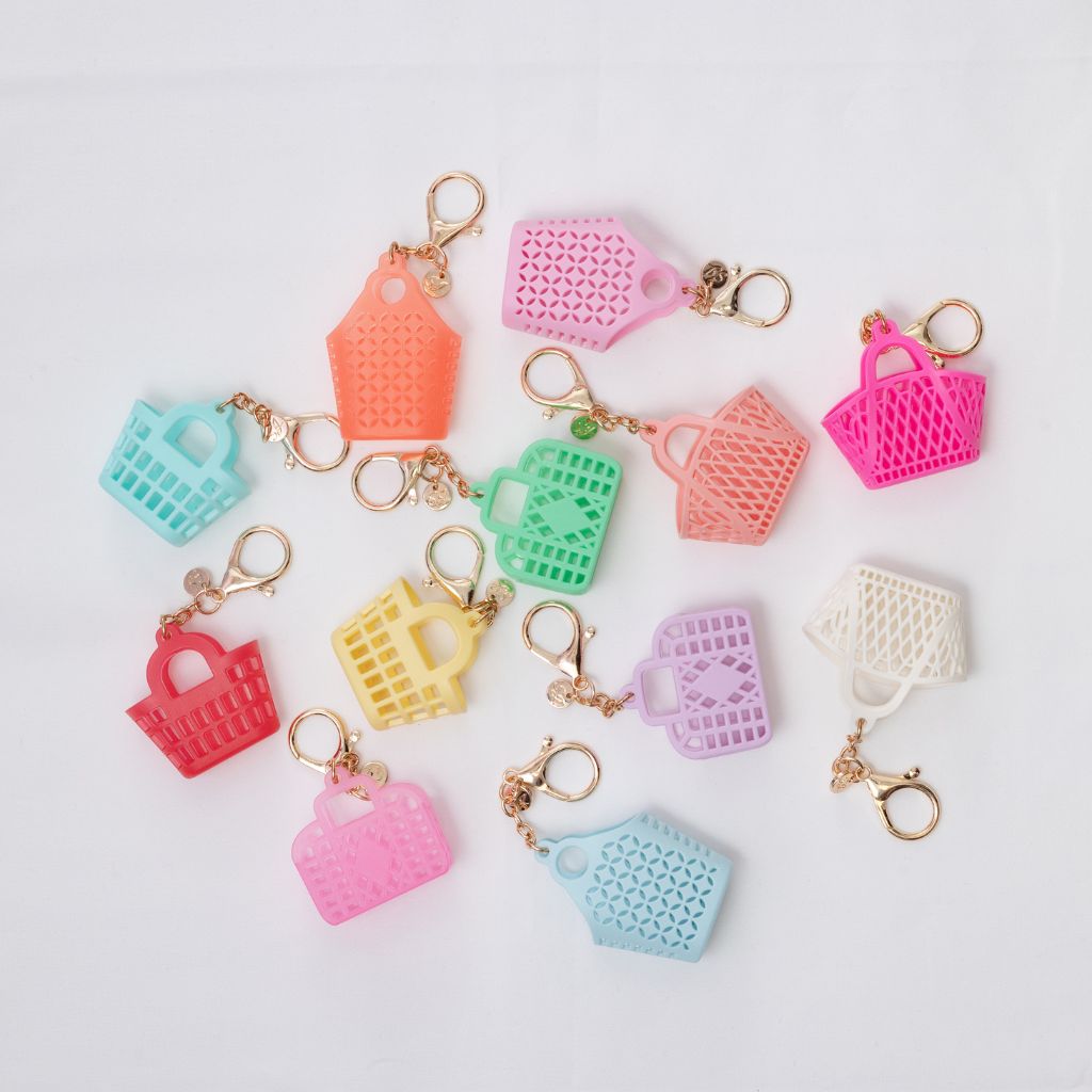Product shot of the range of itty bitty bag charms from Sun Jellies