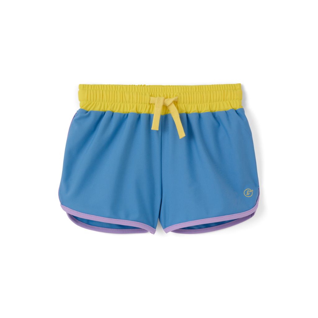 Product shot of the Kiwi Unisex Swim Shorts in Blue Java from Baines Collection