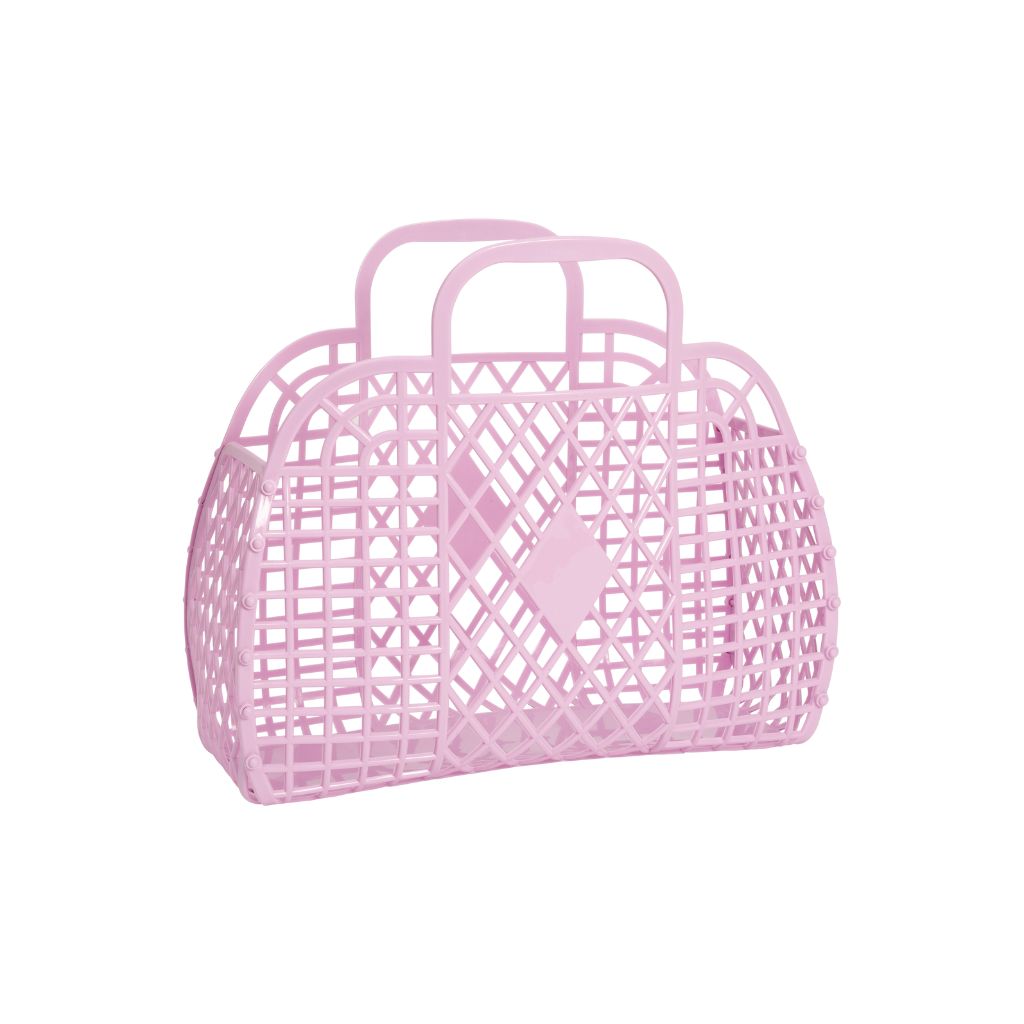 Product shot of the Sun Jellies Small Retro Basket in Lilac