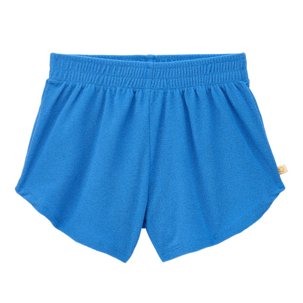 Product shot of the shorts from the Mike beach wear set in blue from Baines Collection