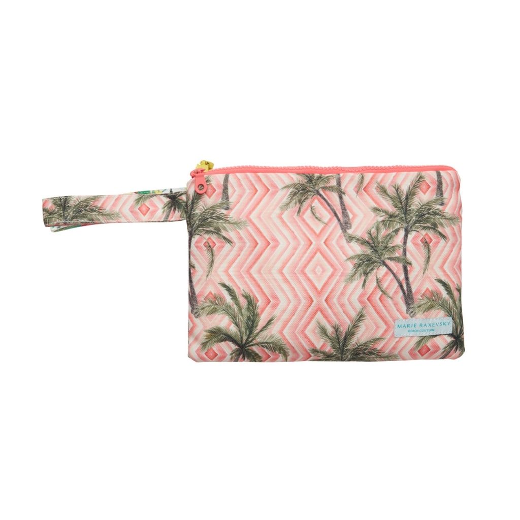 Product shot of the Marie Raxevsky large waterproof pouch in Cuba print