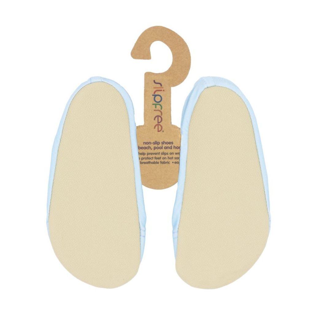 Product shot of the back of the Slipfree Pale Blue Non-Slip Shoes for Infants, Toddlers and Children