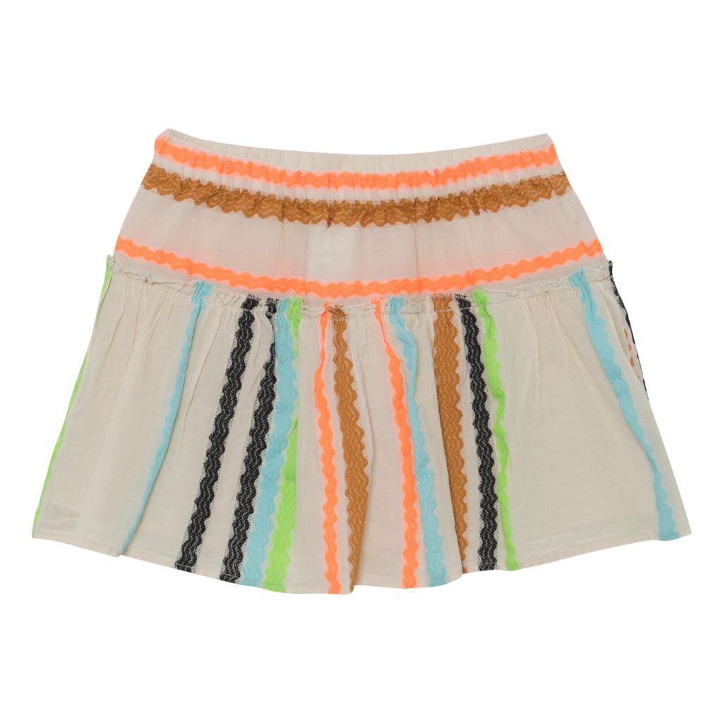 Product shot of the back of the Devotion Twins Stars Ilektra skort shorts in cream and multicolour