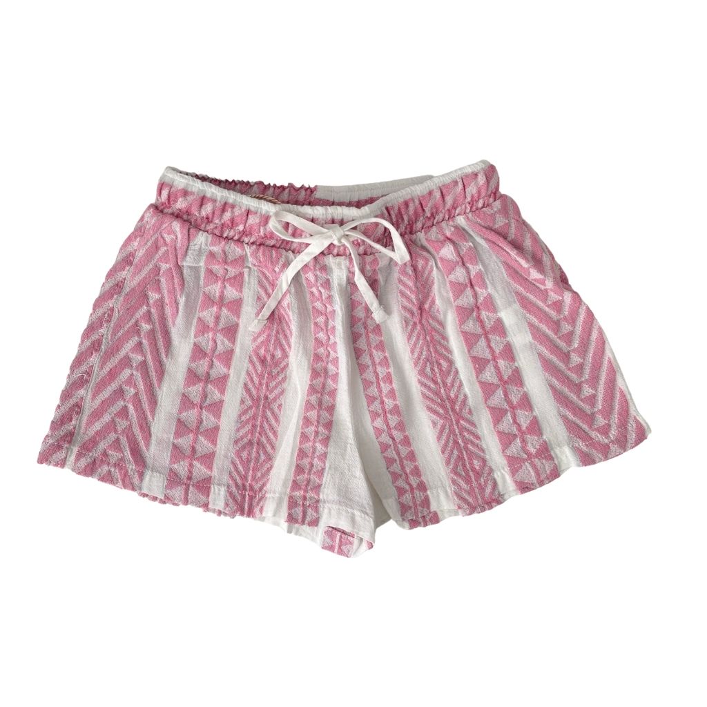 The Kelly shorts in neon pink from the children's line of Greek brand, Devotion Twins