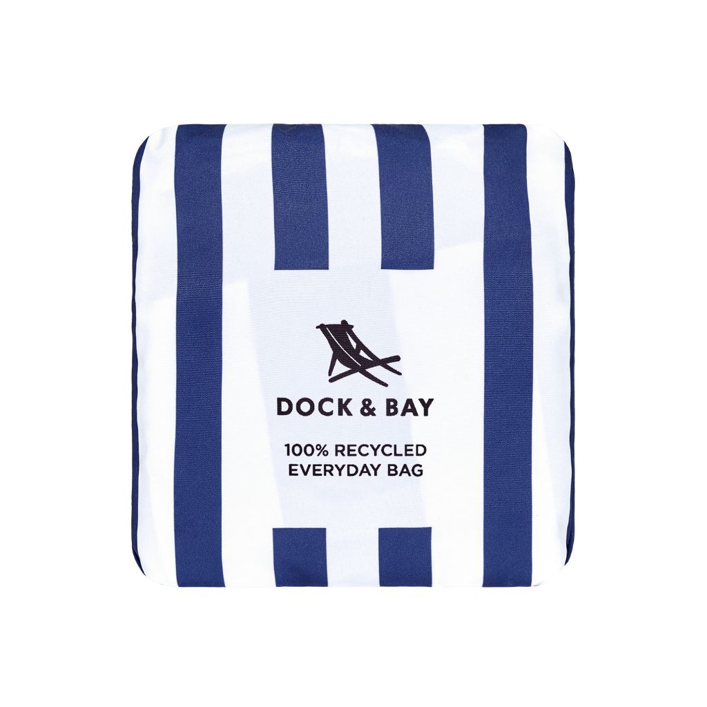 Product shot of Dock and Bay Everyday Tote Beach Bag Pouch in Whitsunday Blue