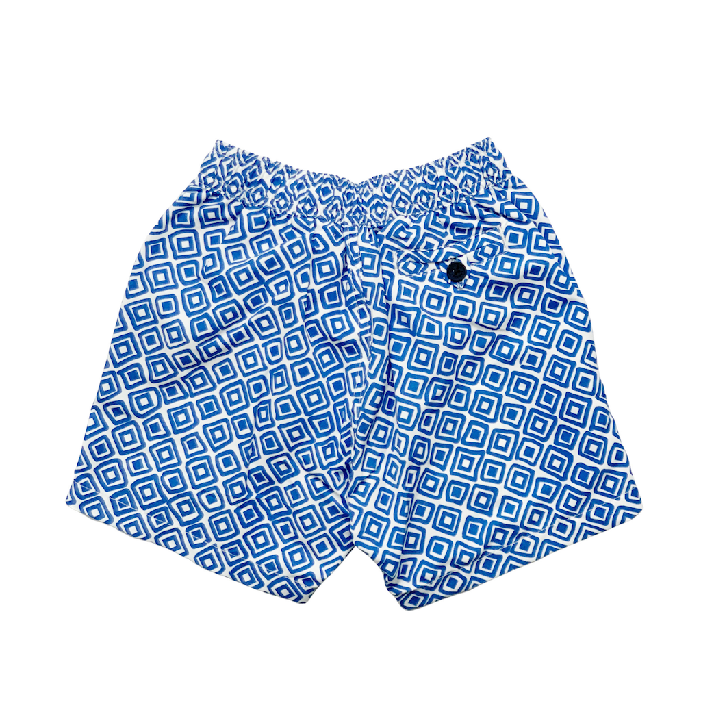 Frescobol Carioca Angra swim shorts for boys in blue and white