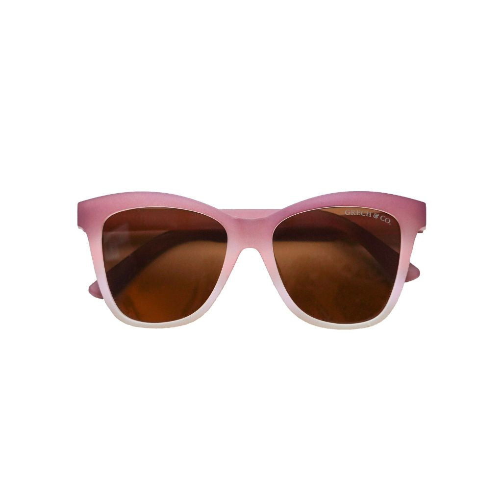 Product shot of Grech & Co Iconic Wayfarer with polarised lenses for children in mauve rose ombre