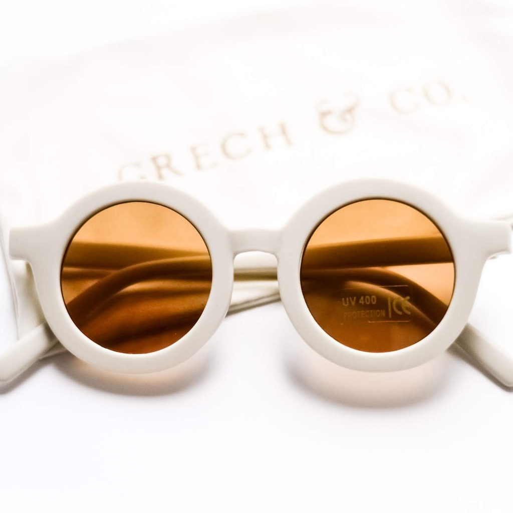 Grech & Co children's sunglasses in white buff with uv400 protection