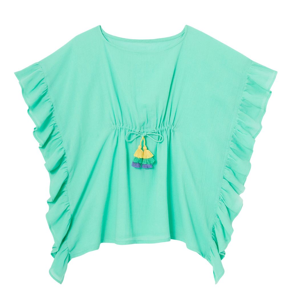 Product shot of the Lison Paris Lea Kaftan cover-up in mint green