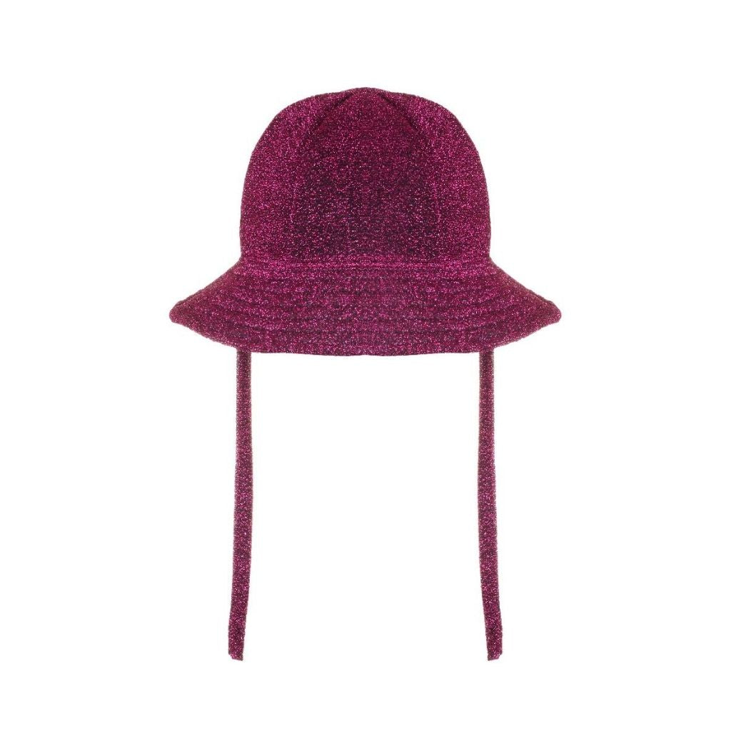 Product view of Oseree Kids Osemini glitter sun hat for baby girl in fuchsia pink