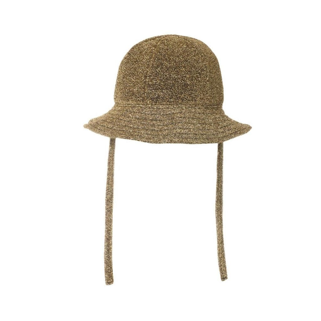 Product shot of Oseree Kids Osemini glitter sun hat for baby girls in gold sand