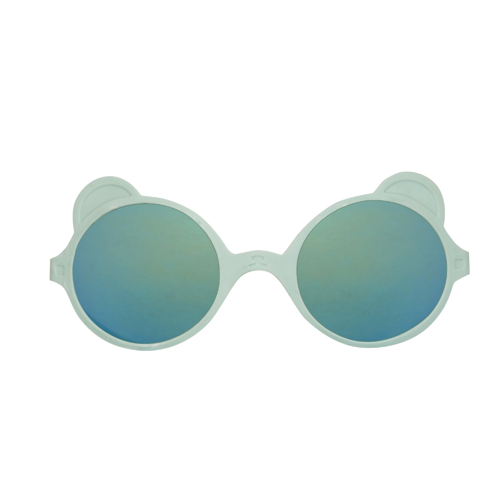 Front view of Ki et La Ourson Teddy Bear Sunglasses for Children from 1 - 4 years in almond green