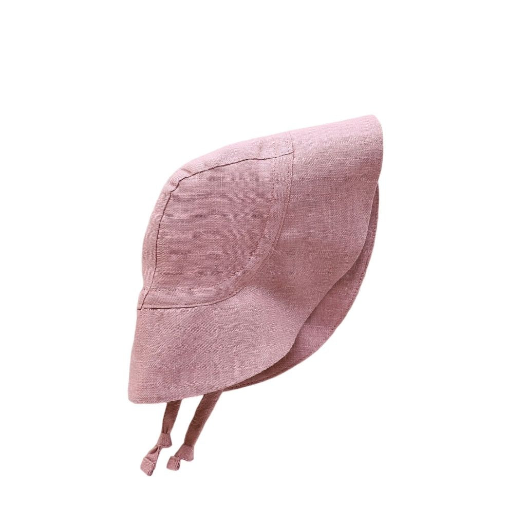 Profile of Briar Baby Sun Bonnet in Serenity Pink