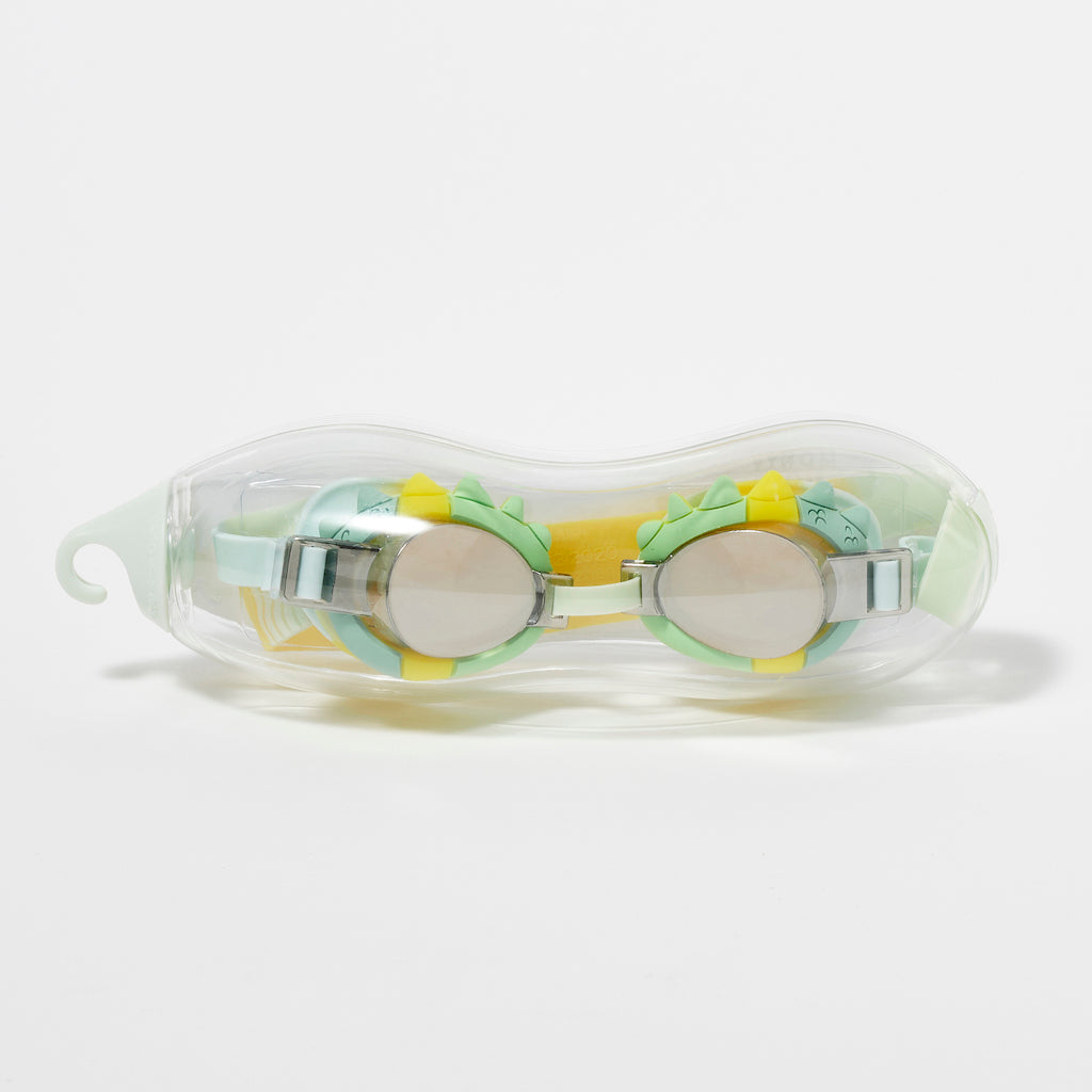 Sunnylife children's swim goggles in monty the monster design in protective case