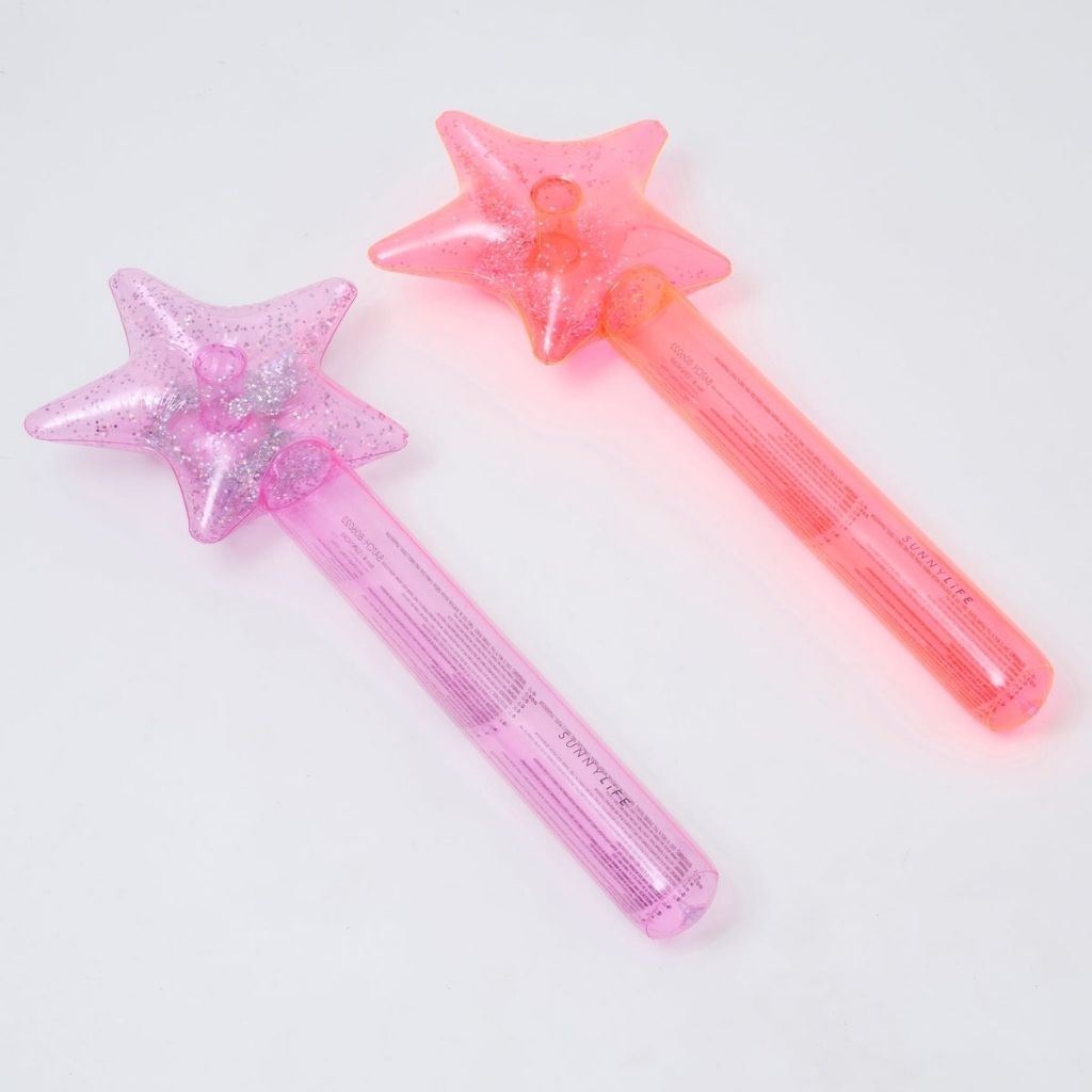 Product shot of Sunnylife kids inflatable noodle in mima the fairy pink lemonade set of two wands