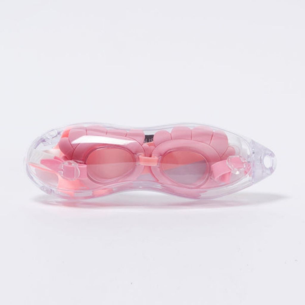 Packaging for Sunnylife Kids mini swim goggles in ocean treasure rose with starfish