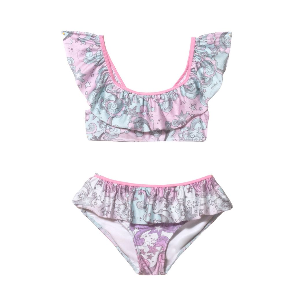 Product shot of Tutu Du Monde Aquarius Bikini for girls in Star Wave Print