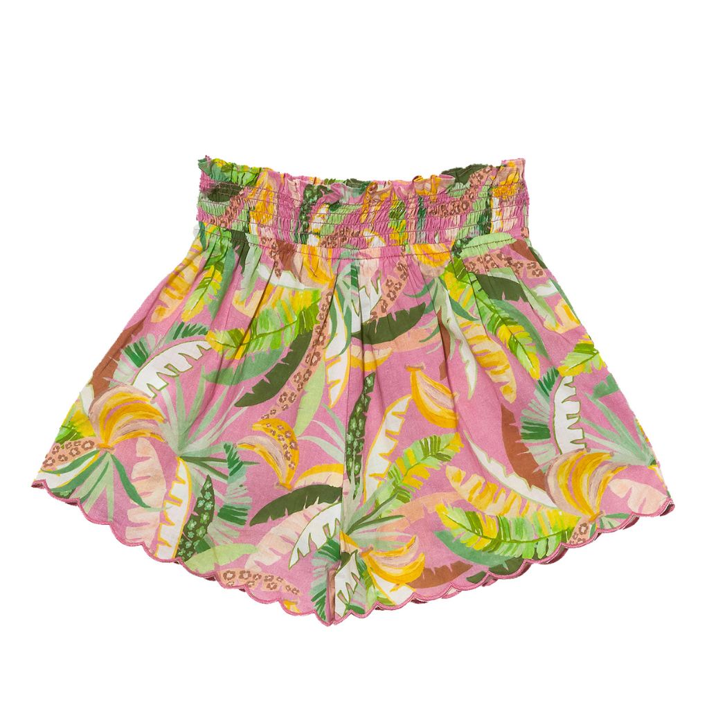 Product shot of Tutu Du Monde SS24 collection featuring the back of the Copacabana Shorts in palm print