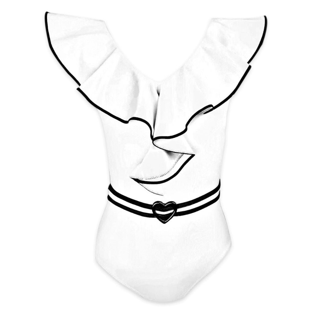 Product shot of the front of the Nessi Byrd Jovia Monochrome swimsuit