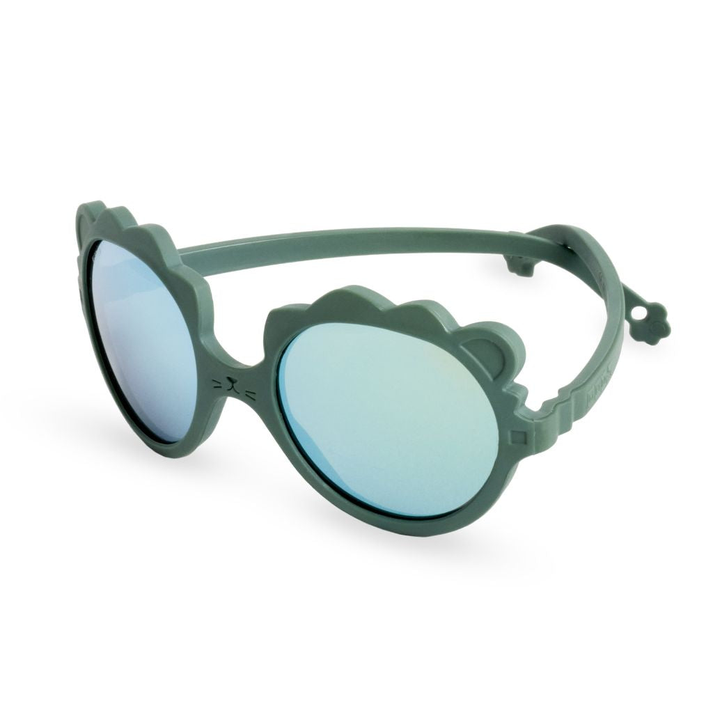 Side view shot of the Ki et La Lion Baby Sunglasses in green