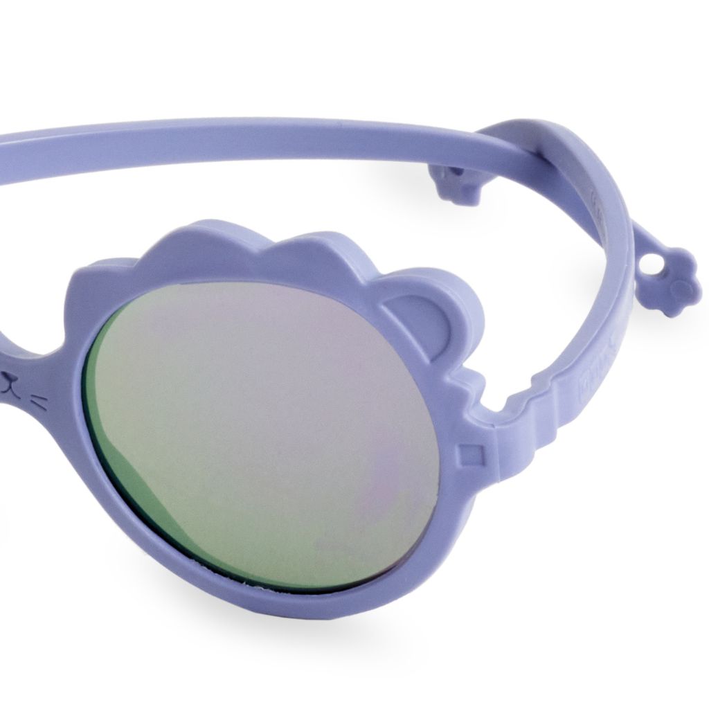 Close up shot of the Ki et La Lion Baby Sunglasses in lilac