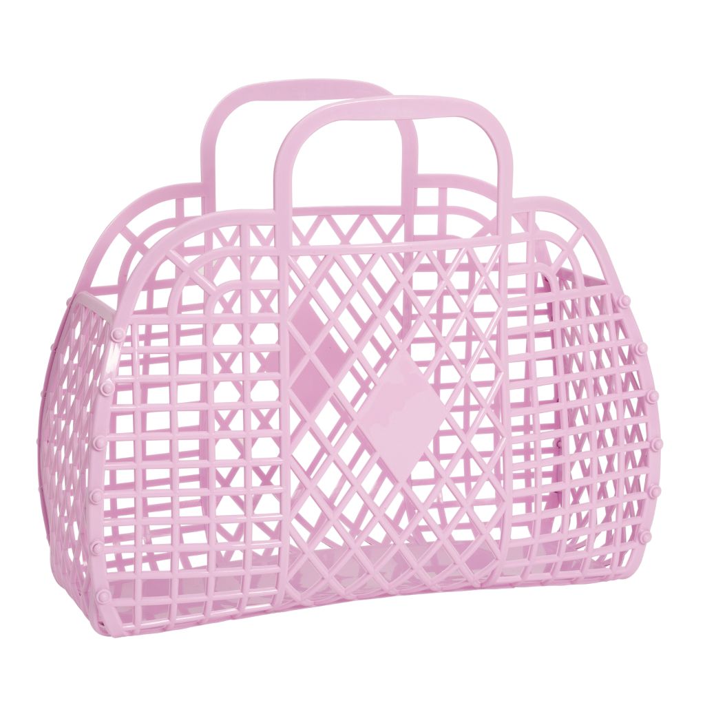 Product shot of the Sun Jellies Large Retro Basket in Lilac