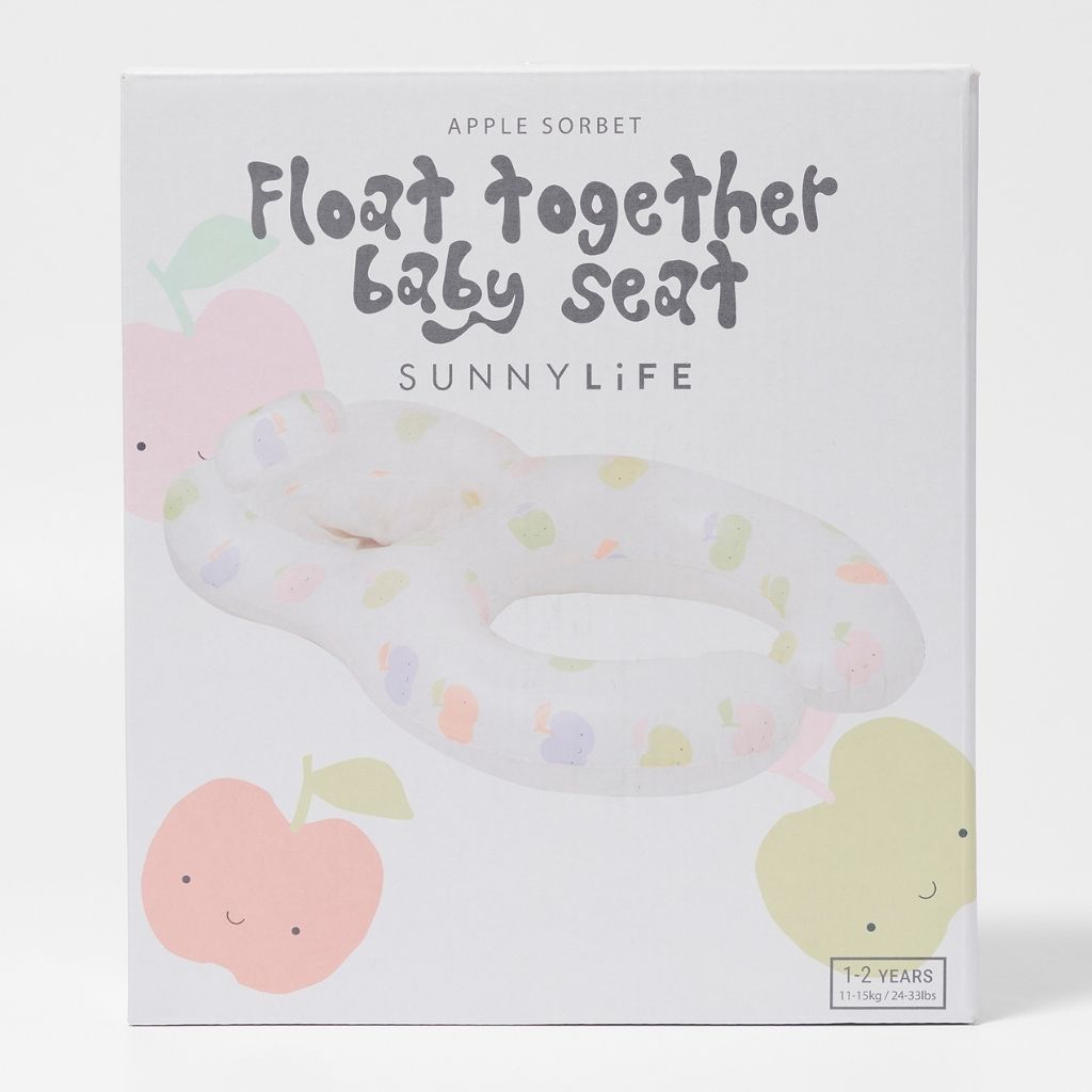 Packaging for the Sunnylife Float Together Baby Seat in Apple Sorbet