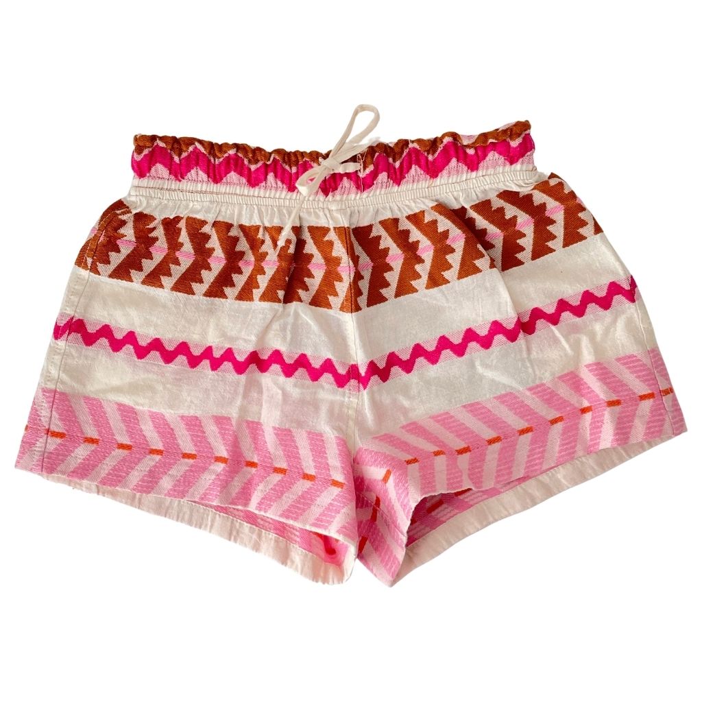 The Nani shorts in shades of pink, brown and orange from the children's line of Greek brand, Devotion Twins