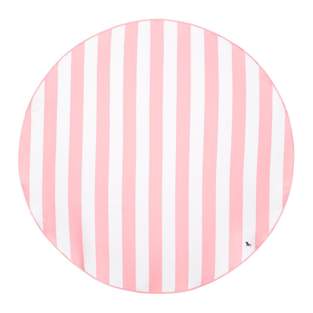 Product shot of Dock and Bay cabana round beach towel in Malibu pink 