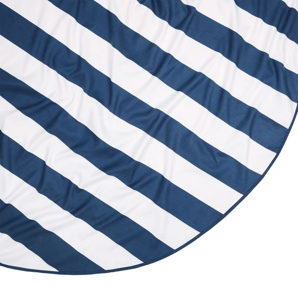 Close up of the Dock and Bay cabana round beach towel in Whitsunday Blue