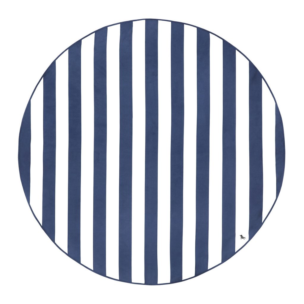 Product shot of Dock and Bay cabana round beach towel in Whitsunday Blue