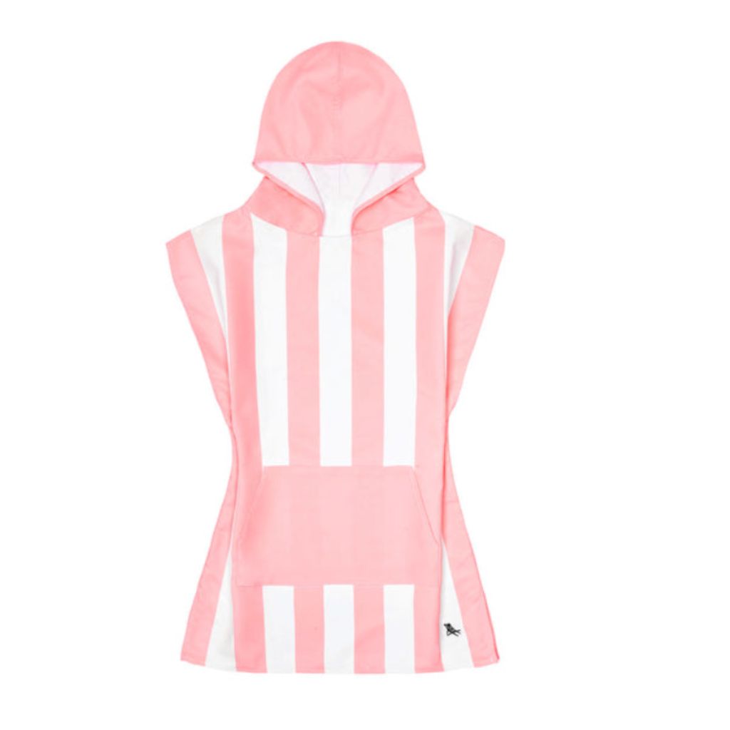 Product shot of Dock and Bay kids hooded poncho in Malibu Pink