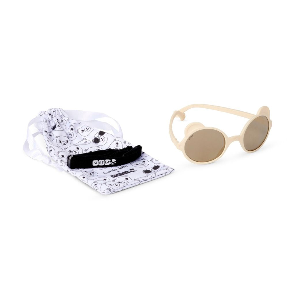 Fabric case for Ki et La children's Ours'on teddy bear sunglasses in cream