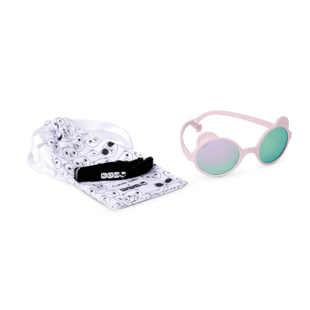 Fabric case for Ki et La children's Ours'on teddy bear sunglasses in light pink