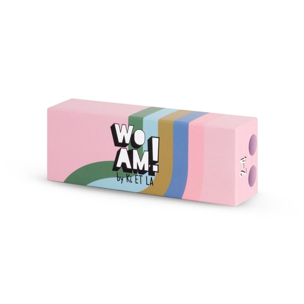 Box for Ki et La Woam round sunglasses in Strawberry Pink