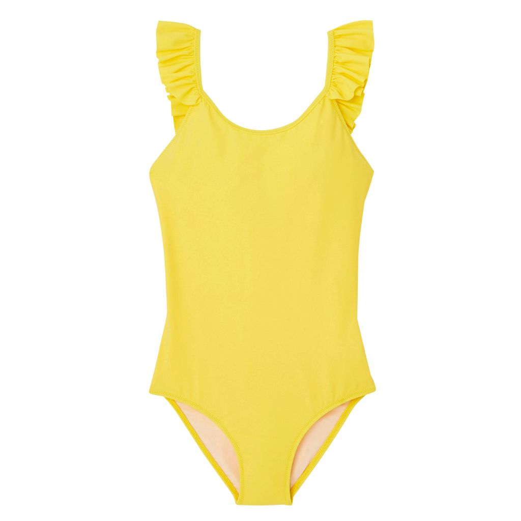 Front View of Lison Paris Bora Bora Swimsuit in Lemon Yellow