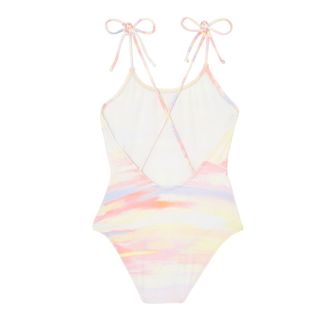Product shot of the Lison Paris Moorea pastel swimsuit back