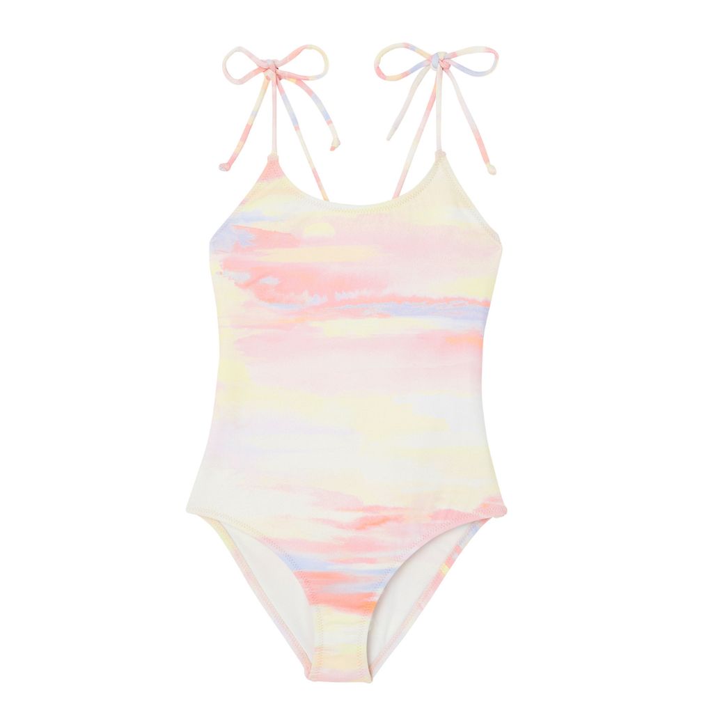 Product shot of the Lison Paris Moorea pastel swimsuit front