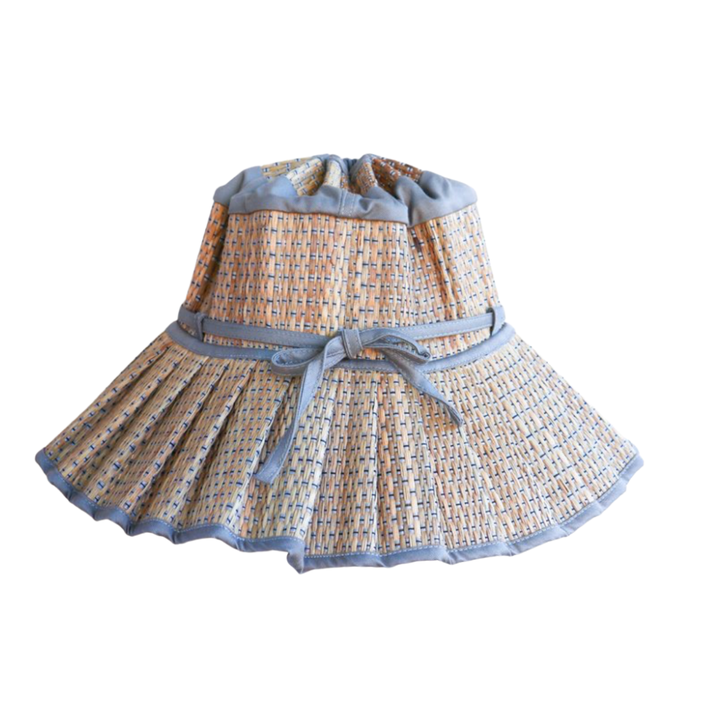 Front of Lorna Murray Child's island capri Tropics hat in blue and grey
