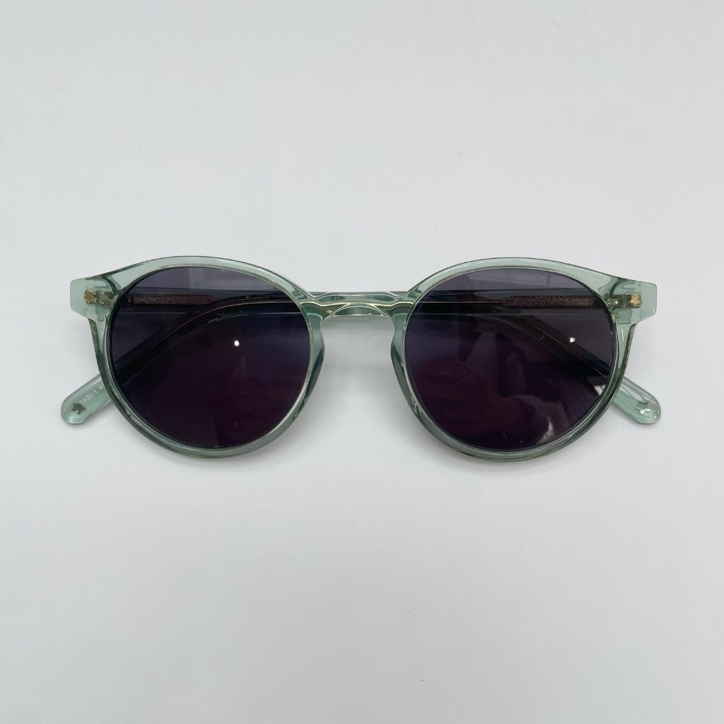 Product shot of Maison Juli Fabi Round Sunglasses in Green