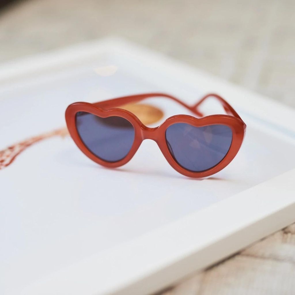 Product shot of Maison Juli Margot orange crystal sunglasses
