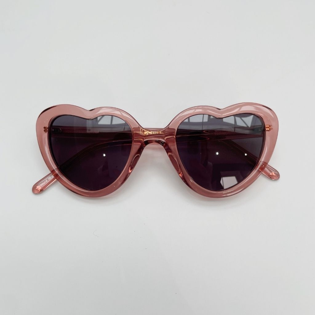 Product shot of Maison Juli Rose Crystal Heart Sunglasses