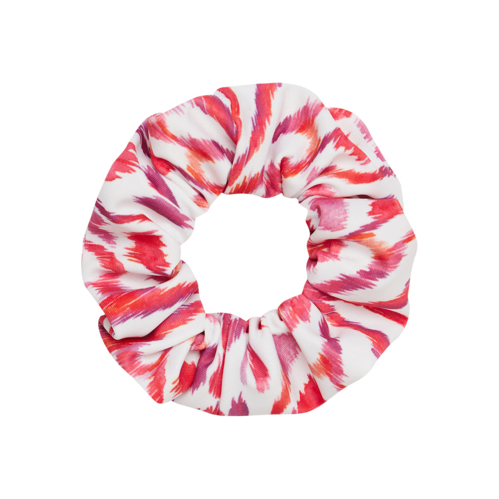 Product shot of the Marie Raxevsky hair scrunchy in Ikat Floral print