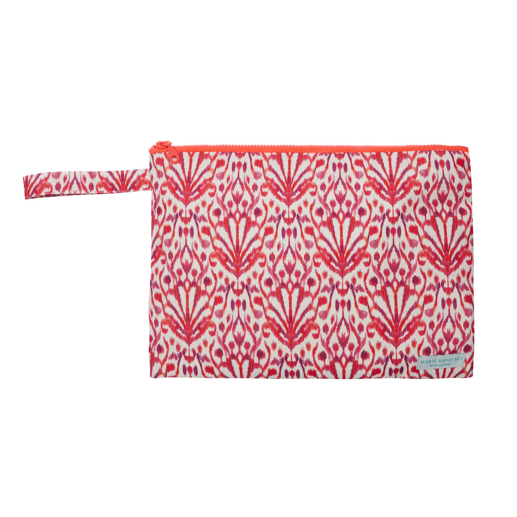 Product shot of the Marie Raxevsky Large Pouch Wet Bag in Ikat Floral print