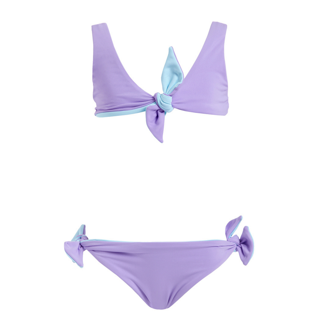 Melissa Odabash Baby Como girls bikini in purple and turquoise