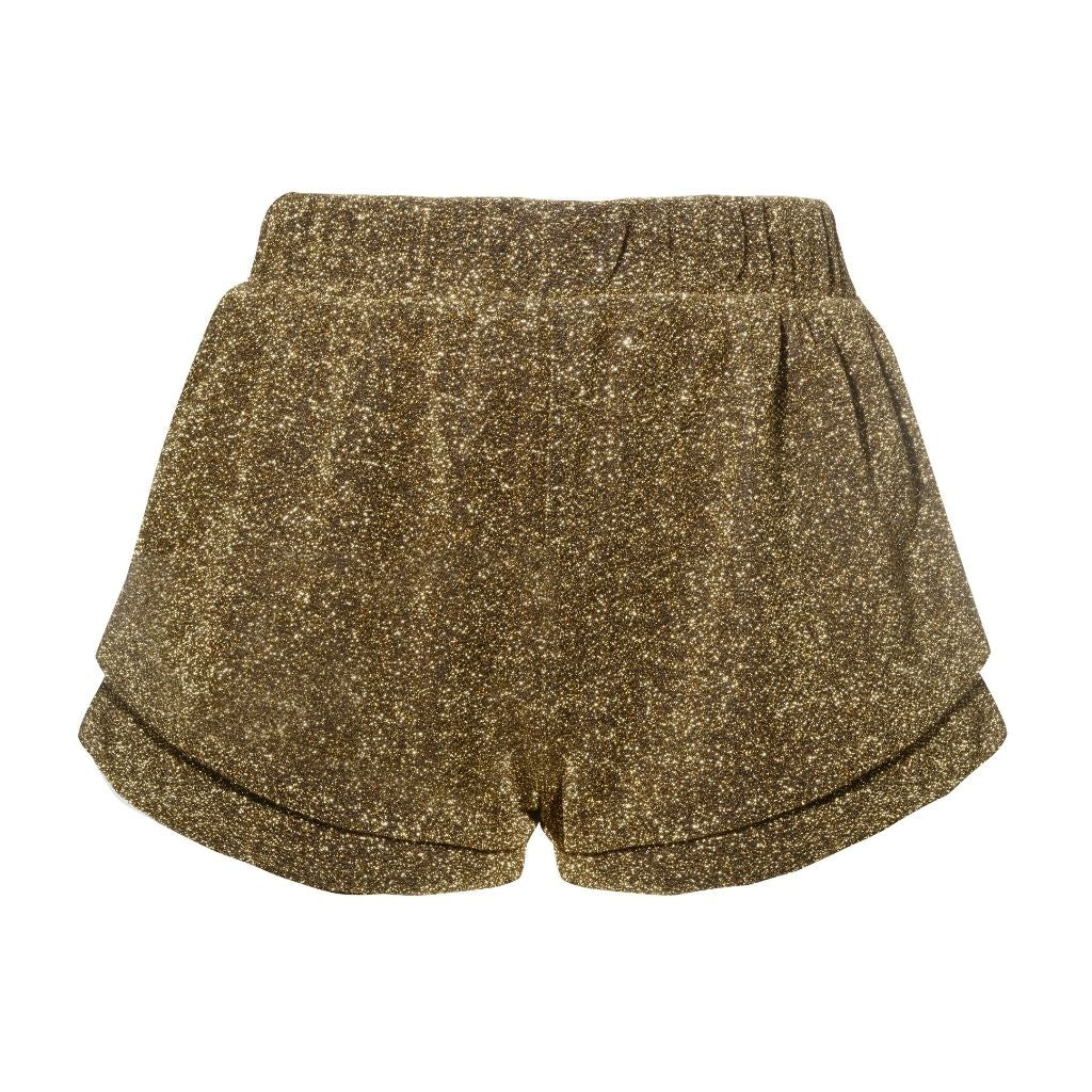 Product view of Oseree Kids Osemini Lumiere girls shorts in metallic gold sand