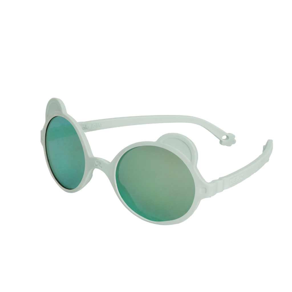 Side view of Ki et La Ourson Teddy Bear Sunglasses for Children from 1 - 4 years in almond green