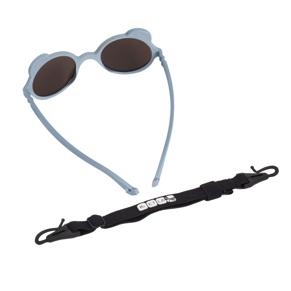Adjustable strap for Ki et La Ourson teddy bear sunglasses for children 1 - 4 years in silver blue